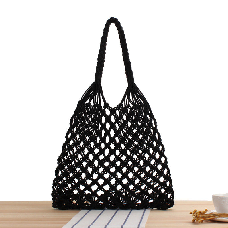 Net bag made of handmade natural material with unique pattern Skanto