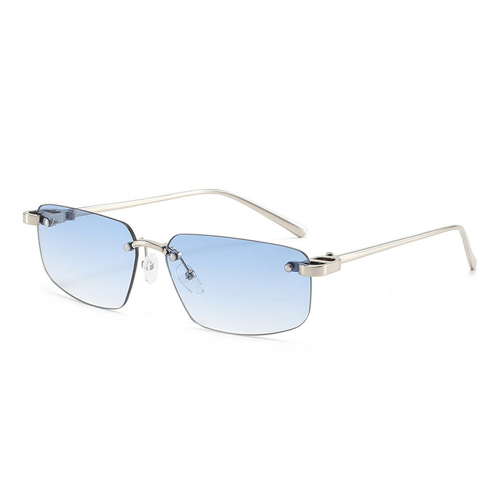 Dame moteriktig rektangulær solbrille med minimalistisk ramme Skanto