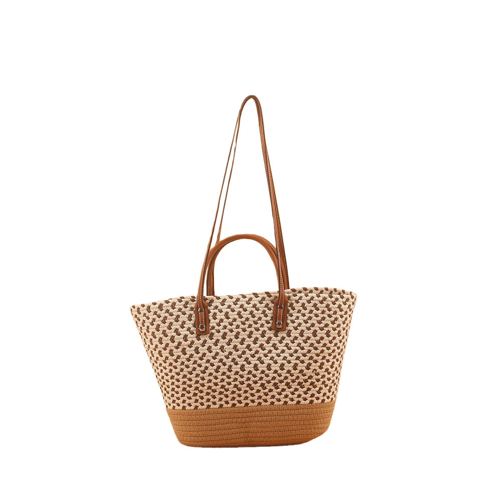 Elegant og romslig strandveske med flettet design Skanto