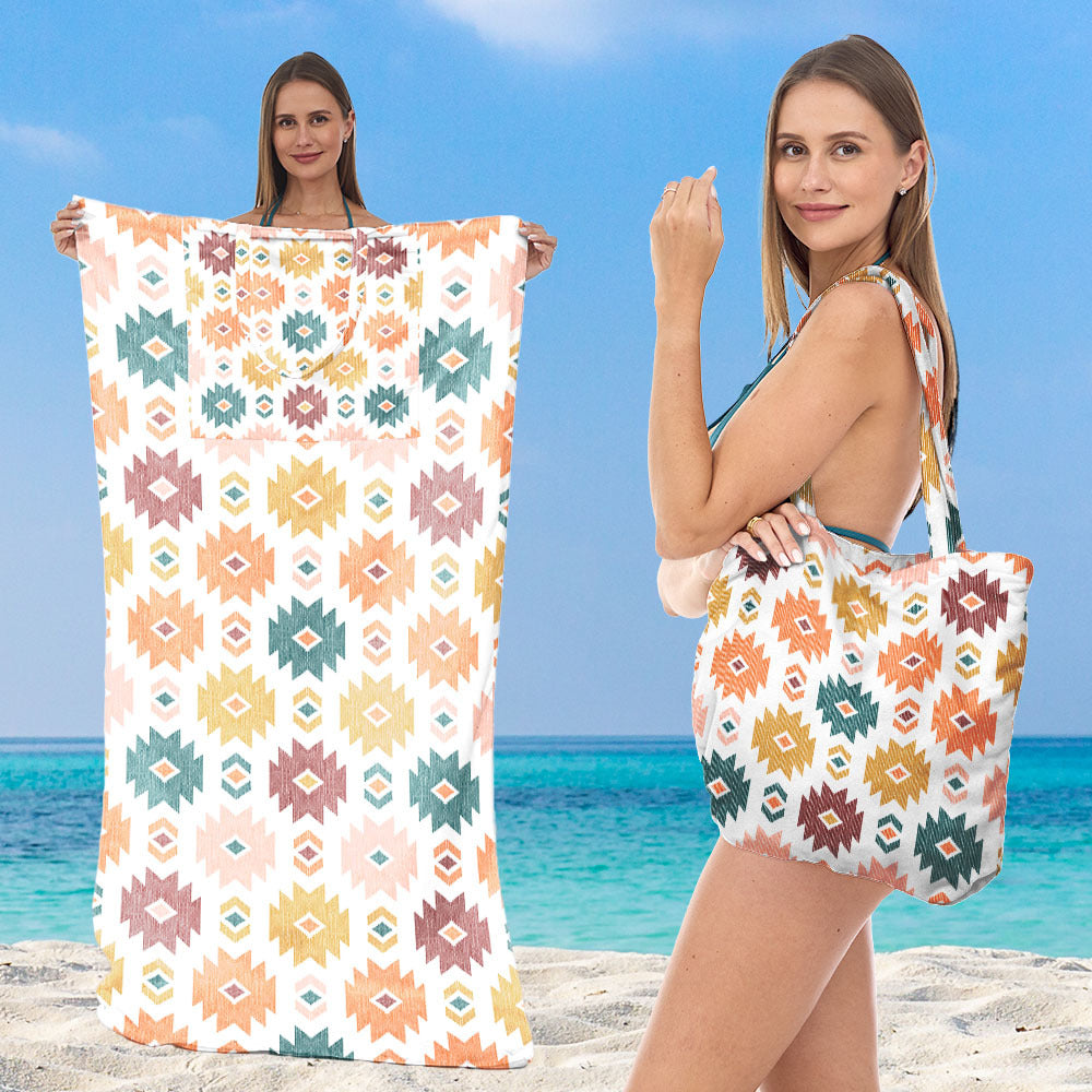 Strandhåndkle med elegante blomsterdesign Skanto
