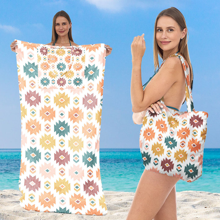 Strandhåndkle med elegante blomsterdesign Skanto