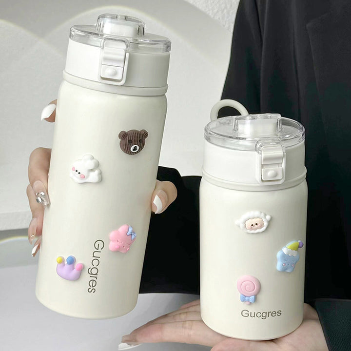 Dame isolerende drikkeflaske med sikker klaffelokk og leken design Skanto