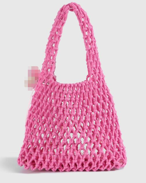 Håndknutet totebag i naturlig bomull Skanto