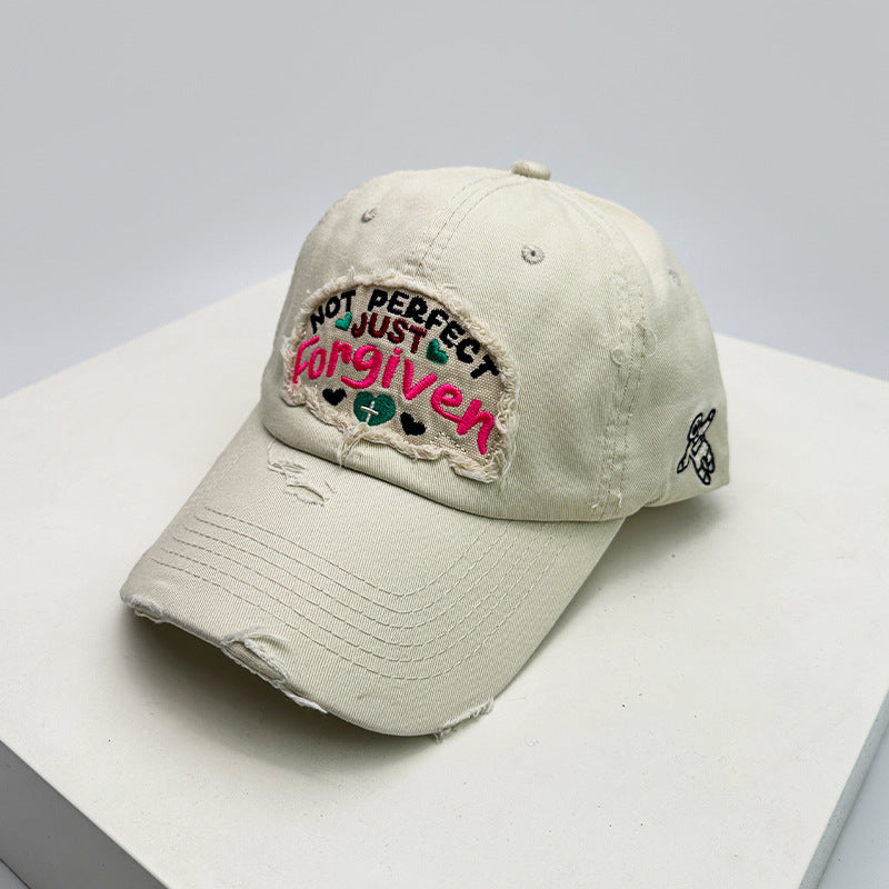 Kvinne Distressed Cotton Inspirerende Baseball Cap Skanto