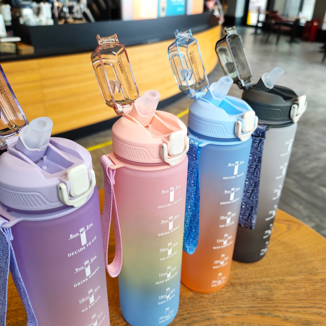 Dame Motivations-drikkeflaske med tidsmarkeringer Skanto