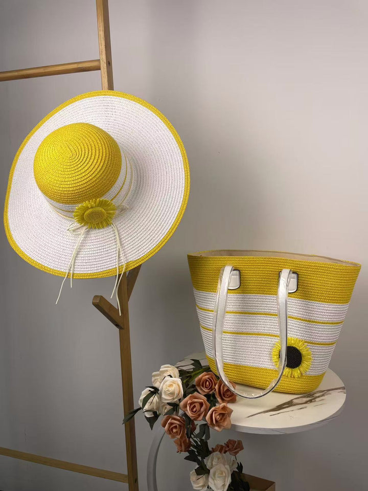 Elegant Strandveske med tilhørende solhatt Skanto