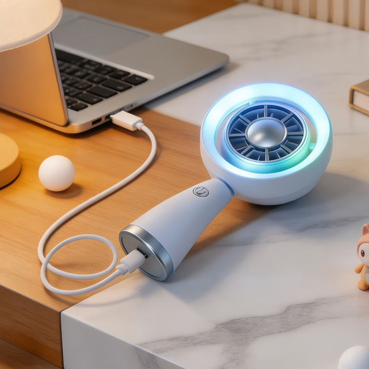 Damer Bærbar RGB Håndvifte med USB-ladefunksjon Skanto