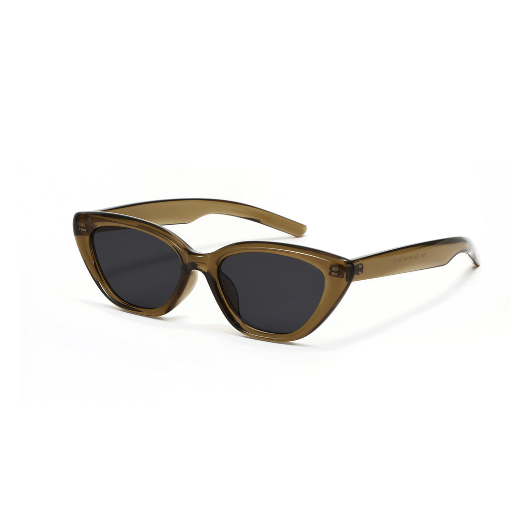 Dame Cat-Eye solbriller med gjennomsiktig design Skanto