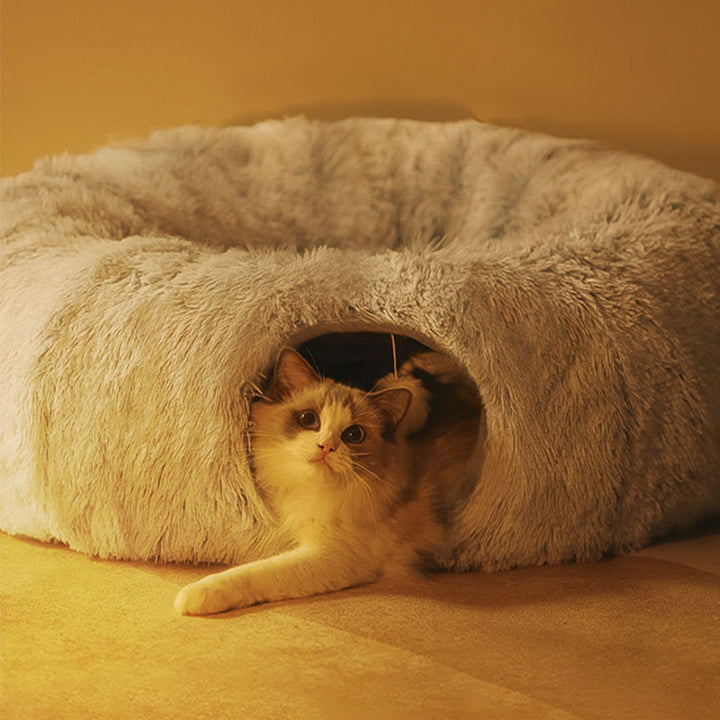Plush Tunnel Play Bed for Cats Skanto