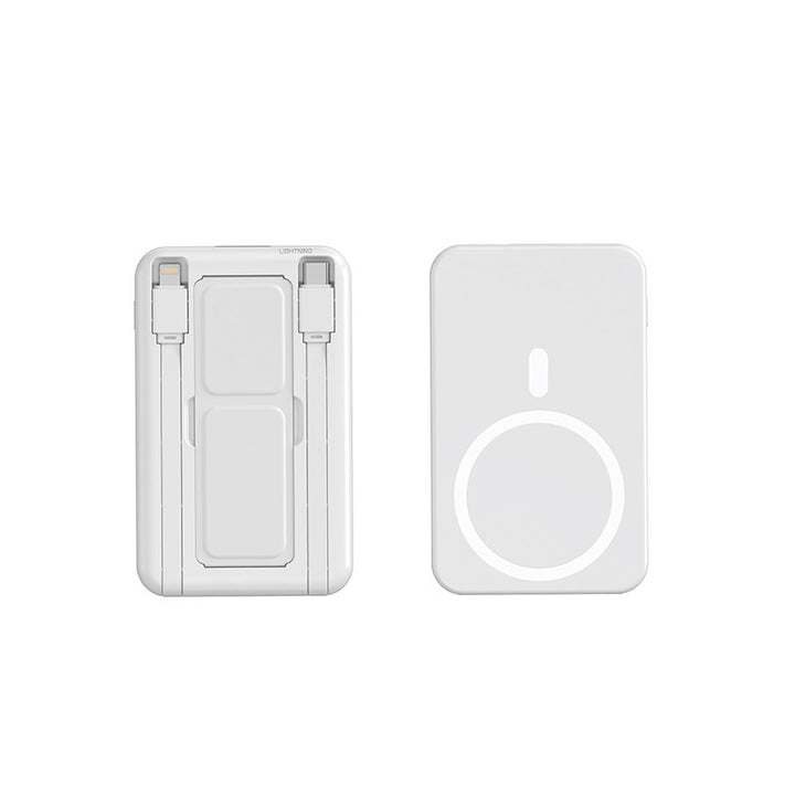 Bærbar powerbank med innebygd Qi-ladefunksjon og digital kapasitetindikator Skanto