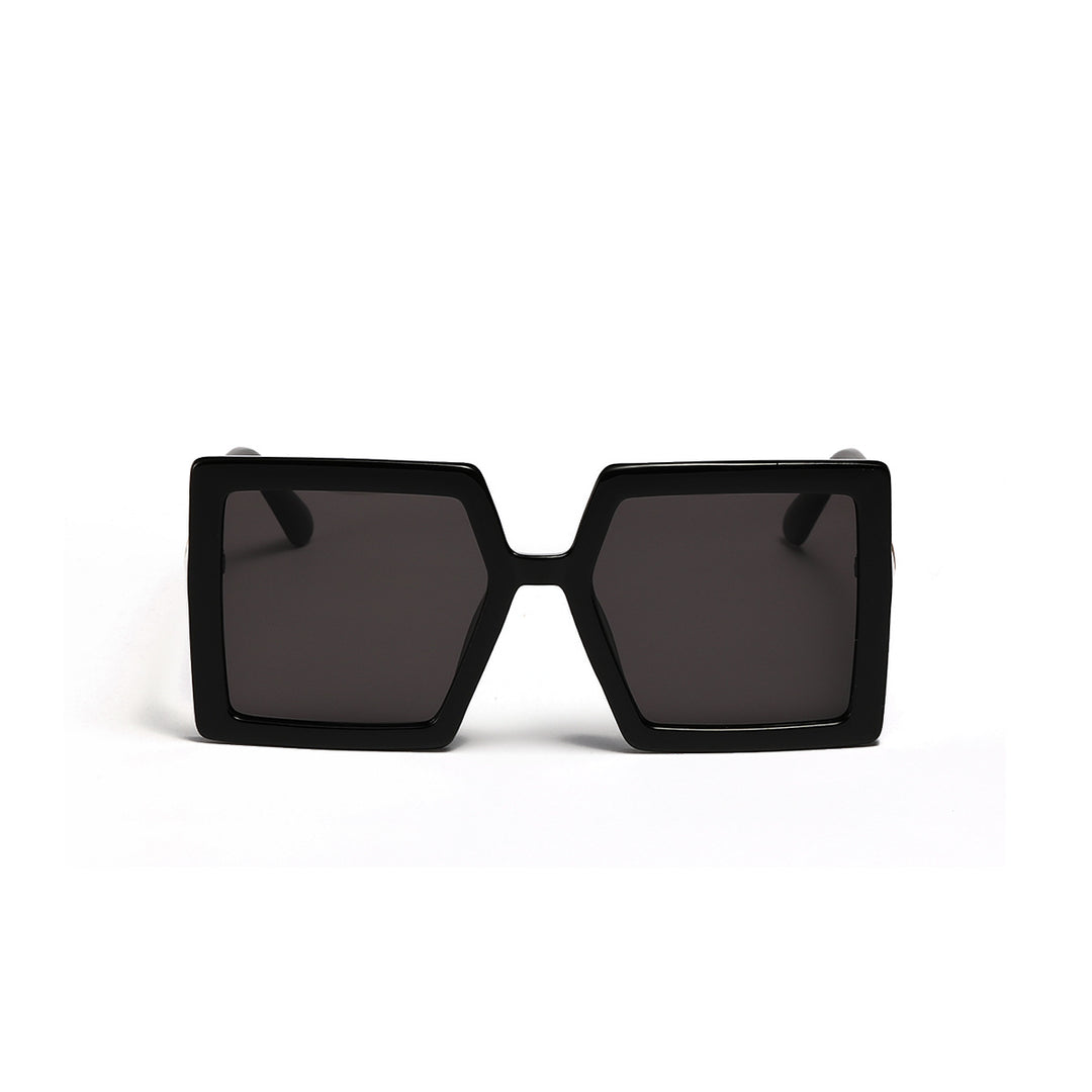 Dame geometrisk solbrille med moderne, bred ramme Skanto