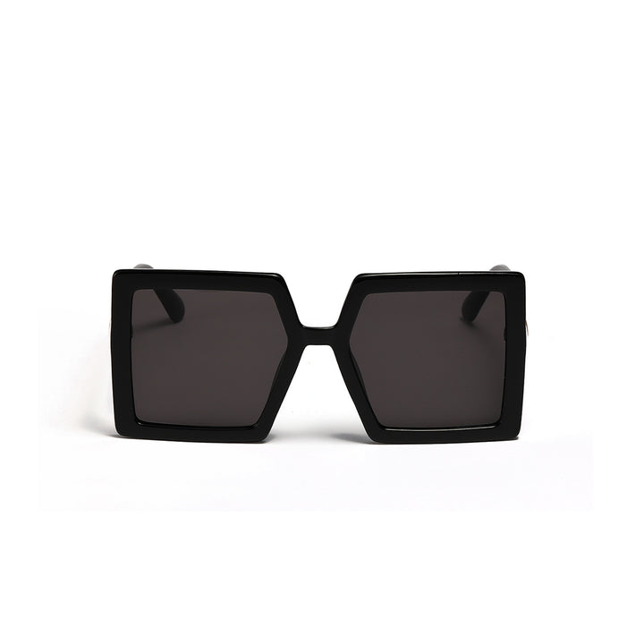 Dame geometrisk solbrille med moderne, bred ramme Skanto