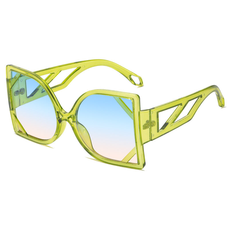 Dame geometrisk solbrille med eksklusiv design og UV-beskyttelse Skanto