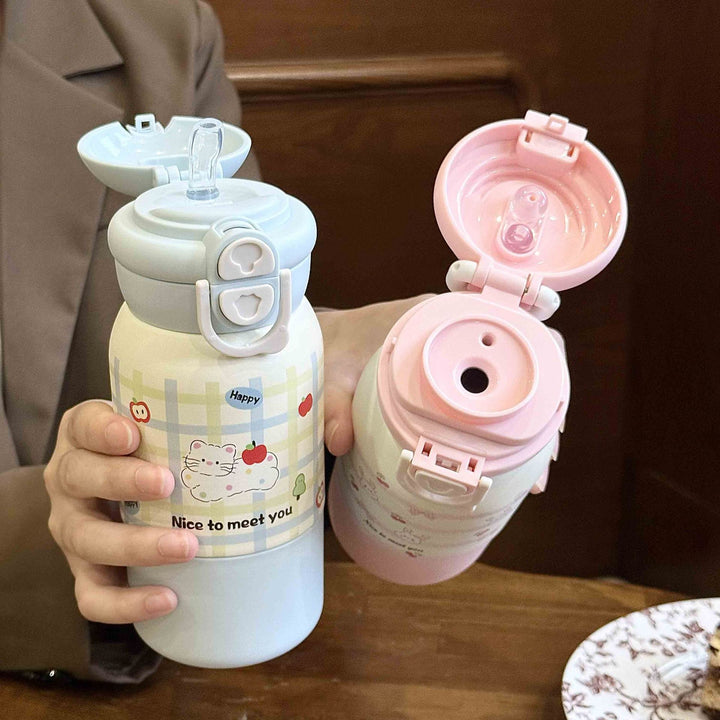 Damen Isoliertrinkflasche mit praktischem Klappverschluss und fröhlichem Design Skanto