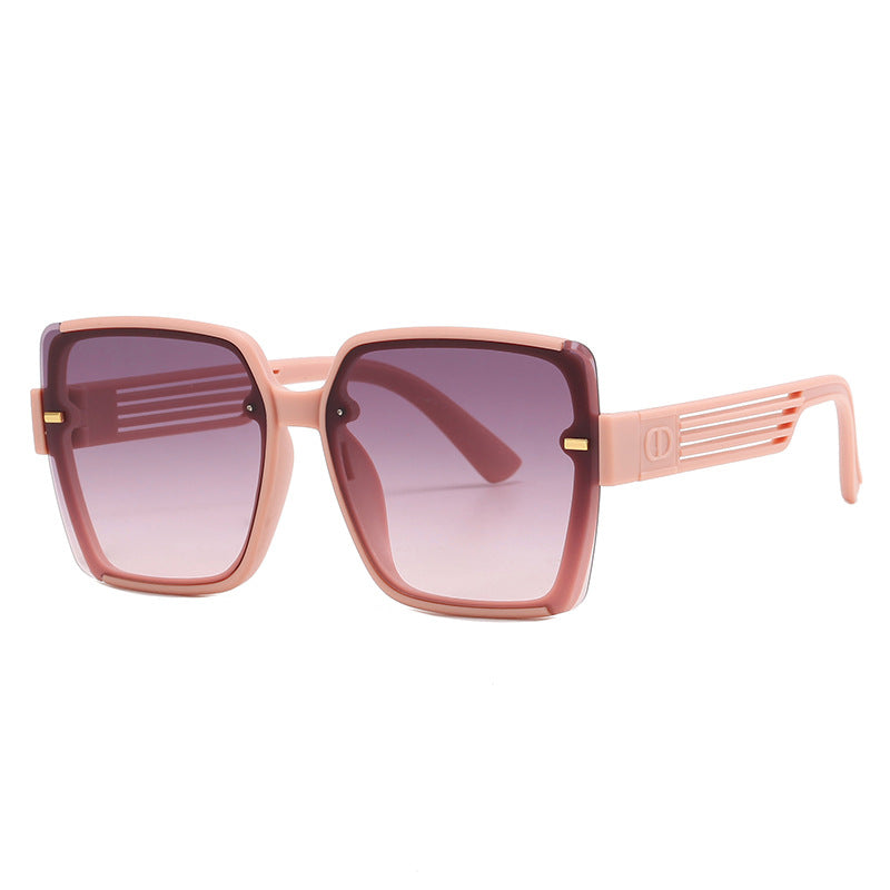 Dame firkantet solbrille med trendy geometrisk design Skanto