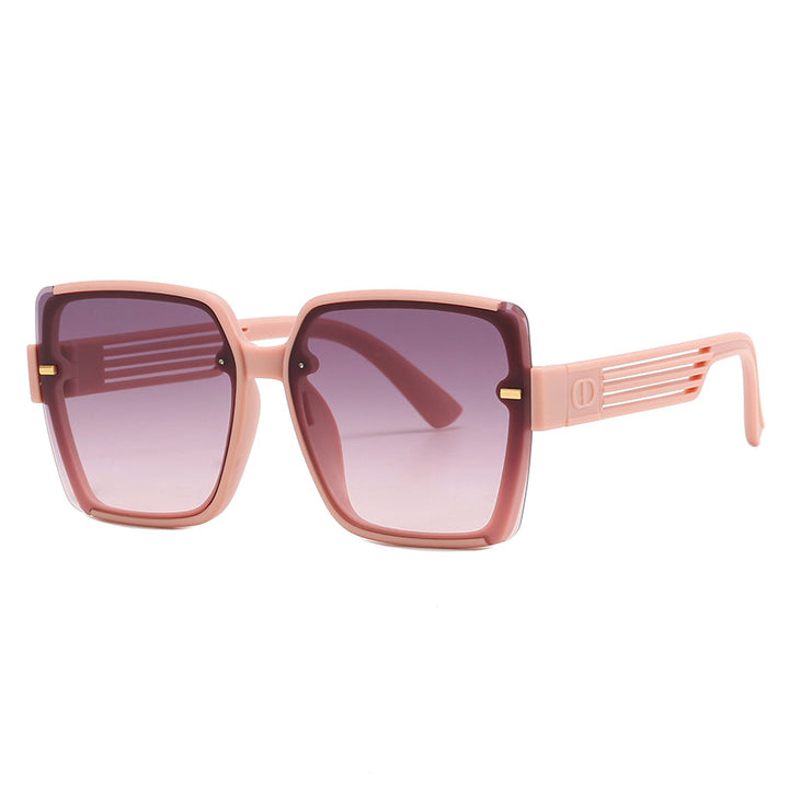 Dame firkantet solbrille med trendy geometrisk design Skanto