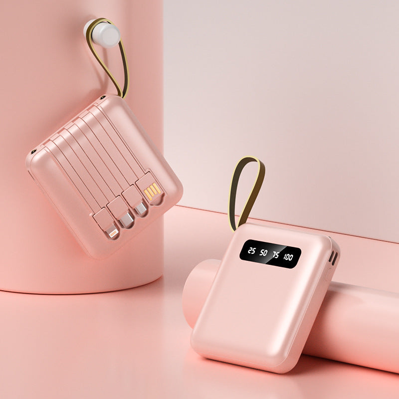 Multifunksjonell powerbank med integrert kabelsystem Skanto
