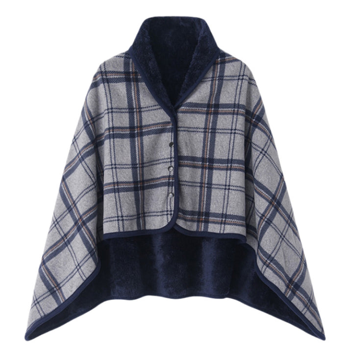 Damer elegant og komfortabel fleece poncho teppe Skanto