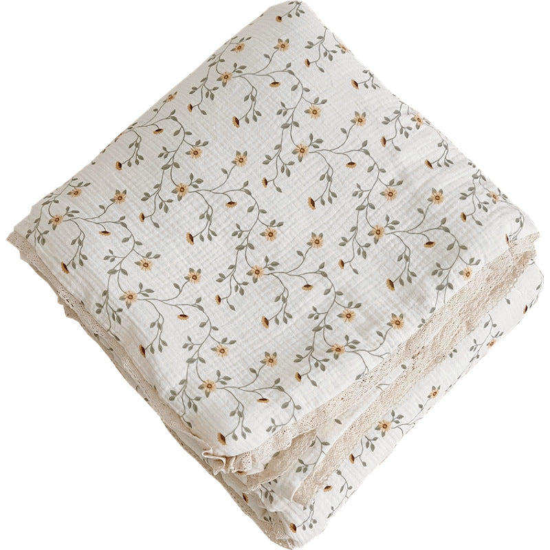 Unisex Pustende Muslinteppe med Blomster Volangdesign Skanto