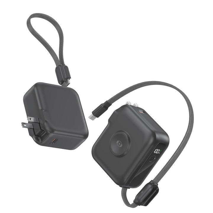 Kompakt Lader med Integrert Usb-C-Kabel og Digitalt Display Skanto