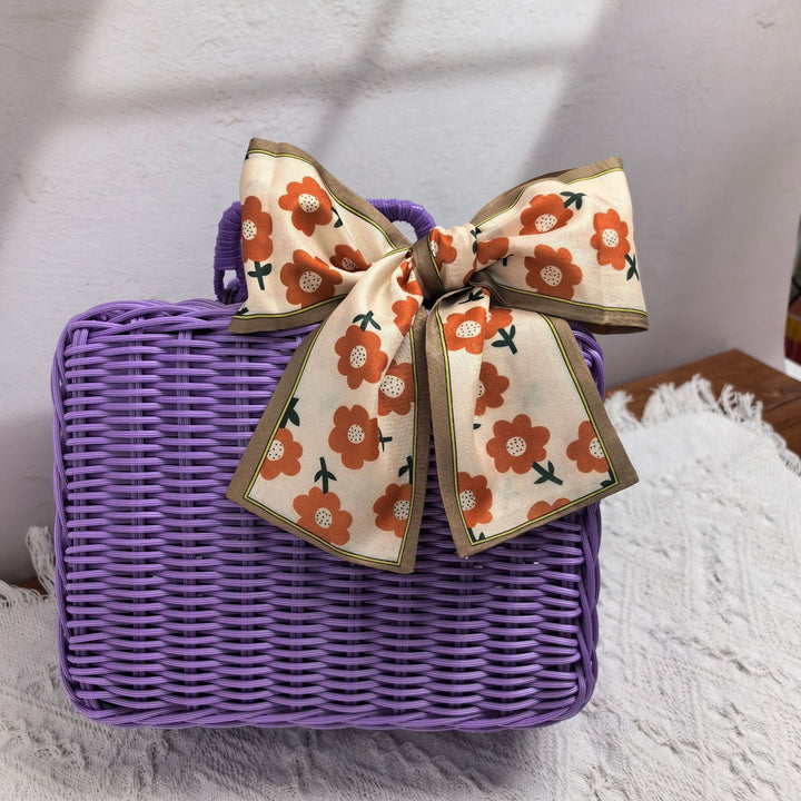Dame elegant håndveske laget av flettet materiale Skanto