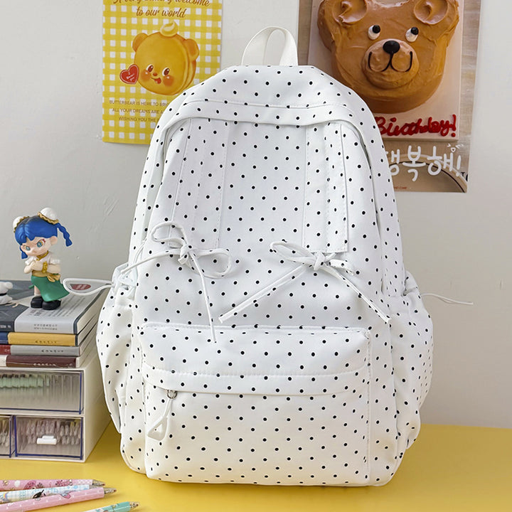 K casual polka dot mønstrede skoleveske