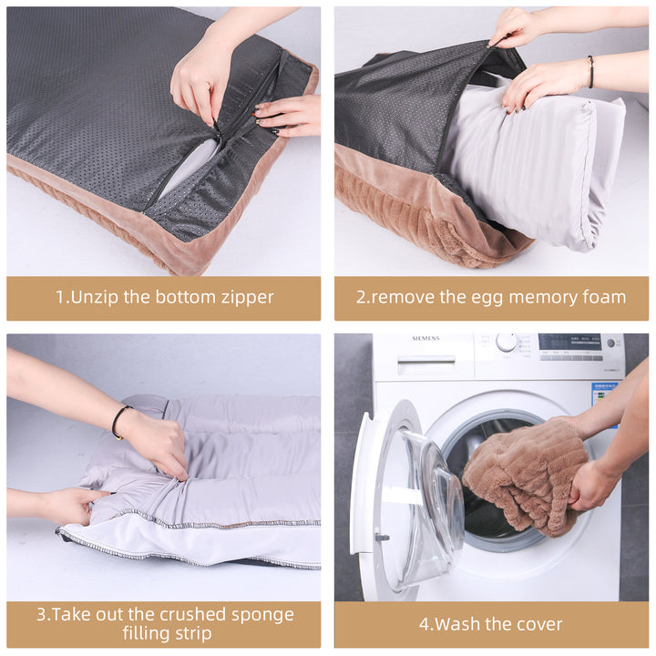Unisex ortopedisk premium hundepute med kosetopp Skanto