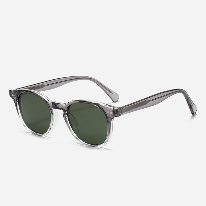 Dame Rund solbrille med stilfullt mønster og UV-beskyttelse Skanto