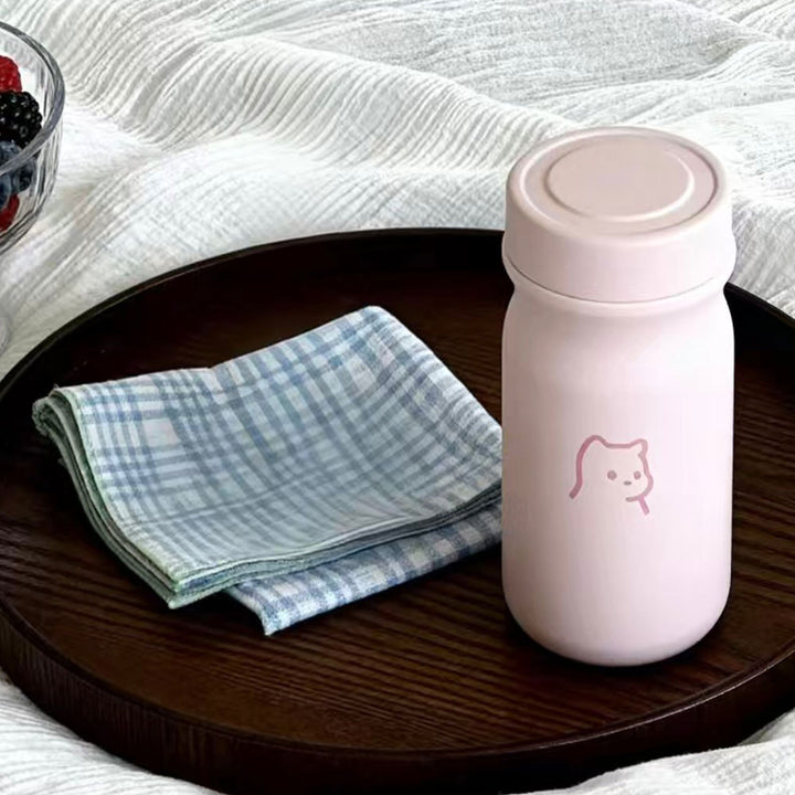 Damen Isoliertrinkflasche mit sicherem Klappdeckel und stylischem Tiermotiv Skanto