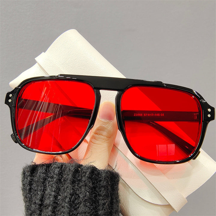 Dame geometrisk solbrille med polarisert gult glass Skanto