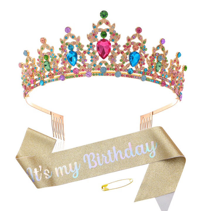 Damer svart dekorert tiara med edelt design Skanto