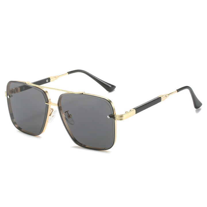 Dame Geometriske Oversized-solbriller med filigran metallramme Skanto