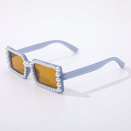 Dame stilig solbrille med perlepynt Skanto