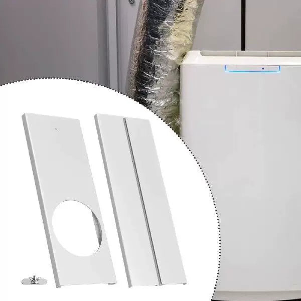 Unisex en størrelse bærbar klimaanlegg vindusventilasjonspanel adapter med sirkulær avtrekksåpning og justerbart skyvepanel Skanto