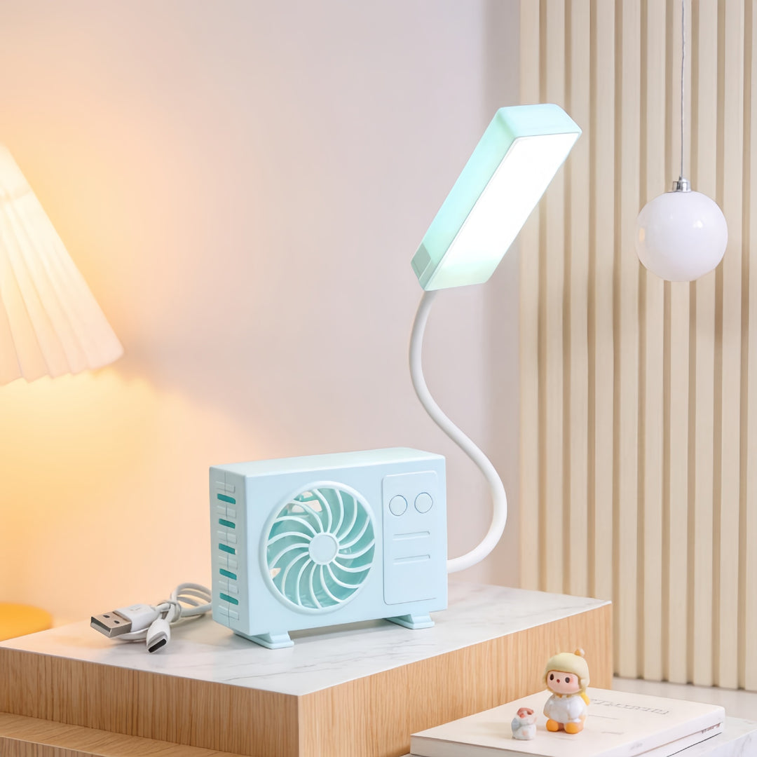 Dame bordlampe med integrert USB-vifte Skanto