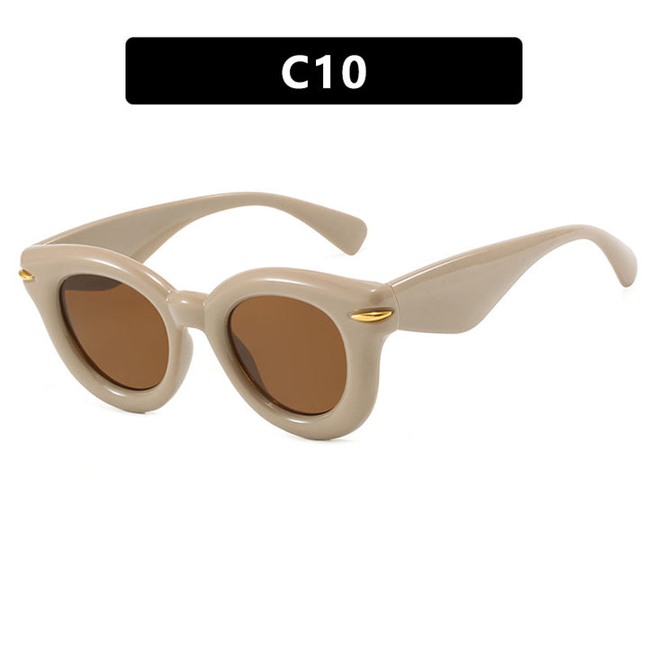 Dame Cat-Eye solbriller med ekstravagant ramme og beskyttende UV-beskyttelse Skanto