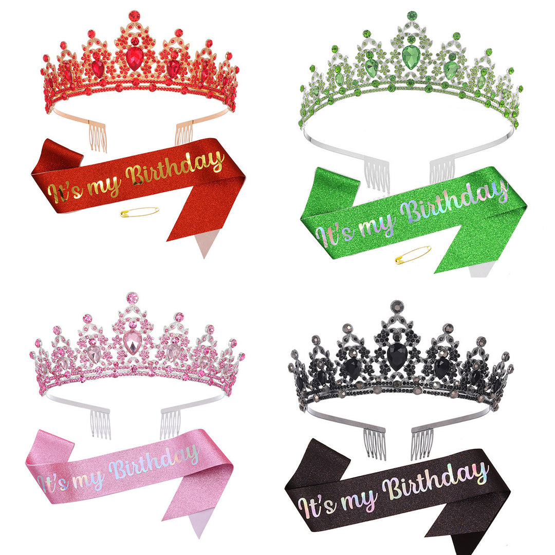 Damer svart dekorert tiara med edelt design Skanto