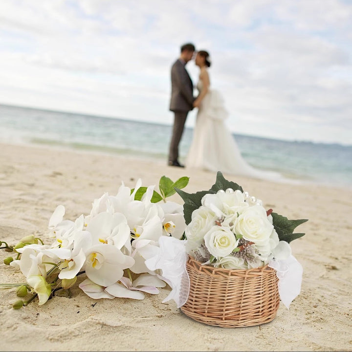 Kvinne Dekorativ Kurv med Perlesystem og Delikate Bånd Skanto