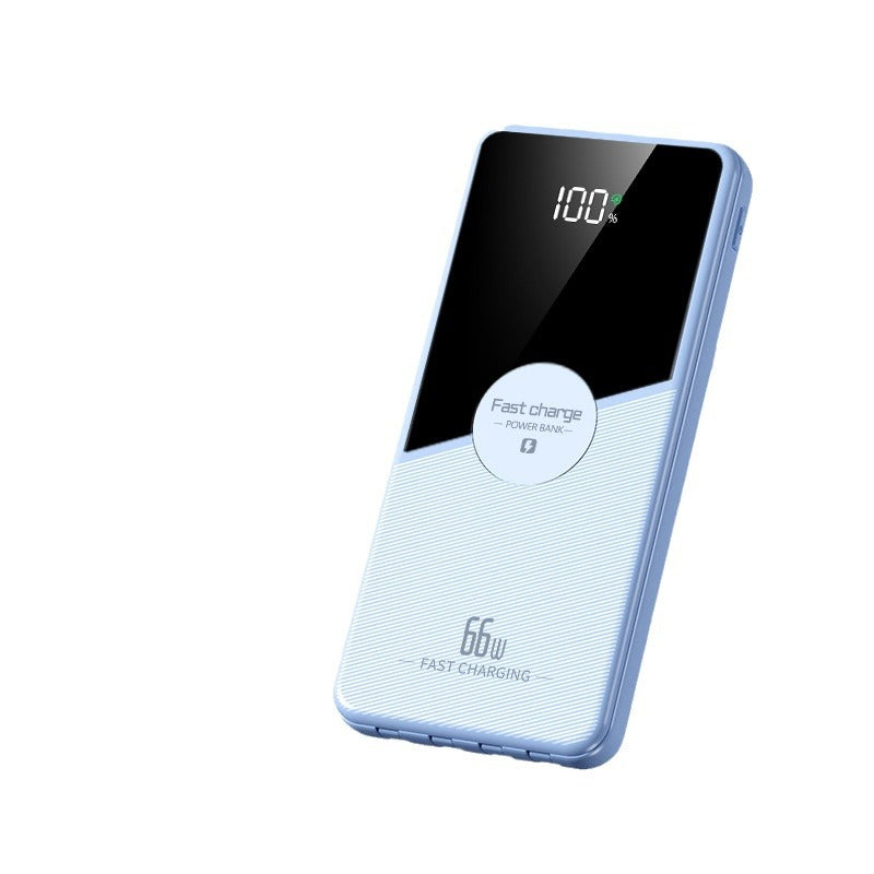 Bærbar powerbank med innebygde kabler og hurtigladefunksjon Skanto