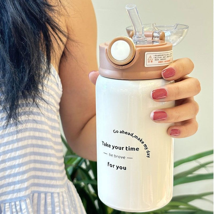 Damen Isoliertrinkflasche mit innovativem Klappdeckel und praktischem Griff Skanto