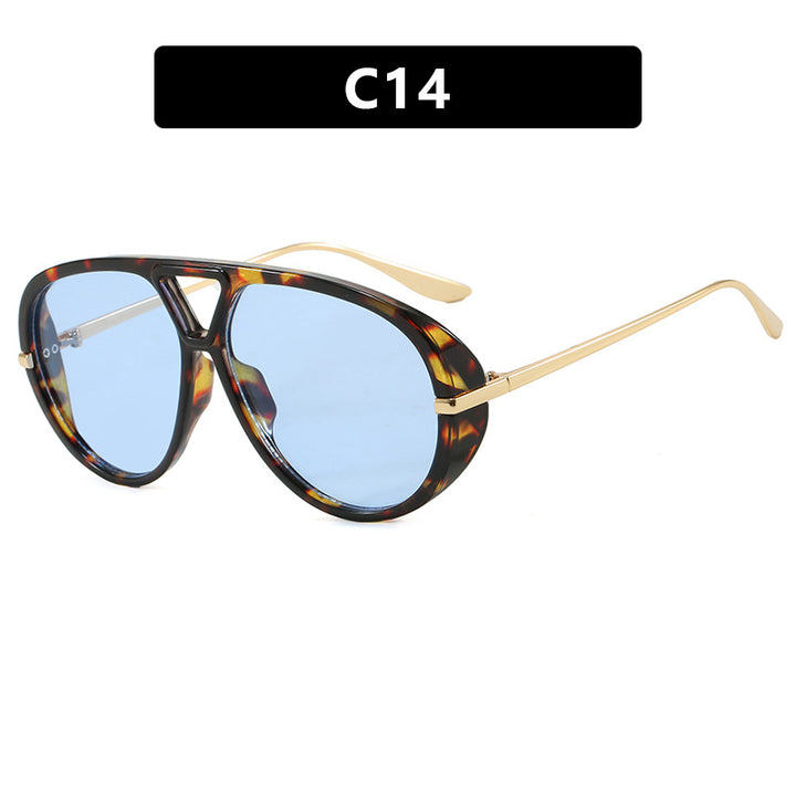 Dame Oversized solbriller med elegant plastramme og speilbelagte glass Skanto