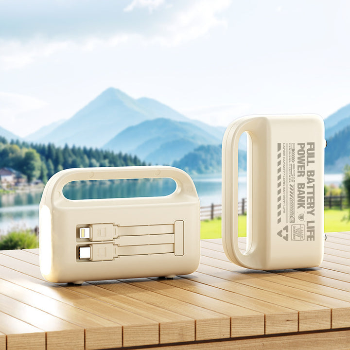 Bærbar powerbank med integrert kabel og ergonomisk design Skanto