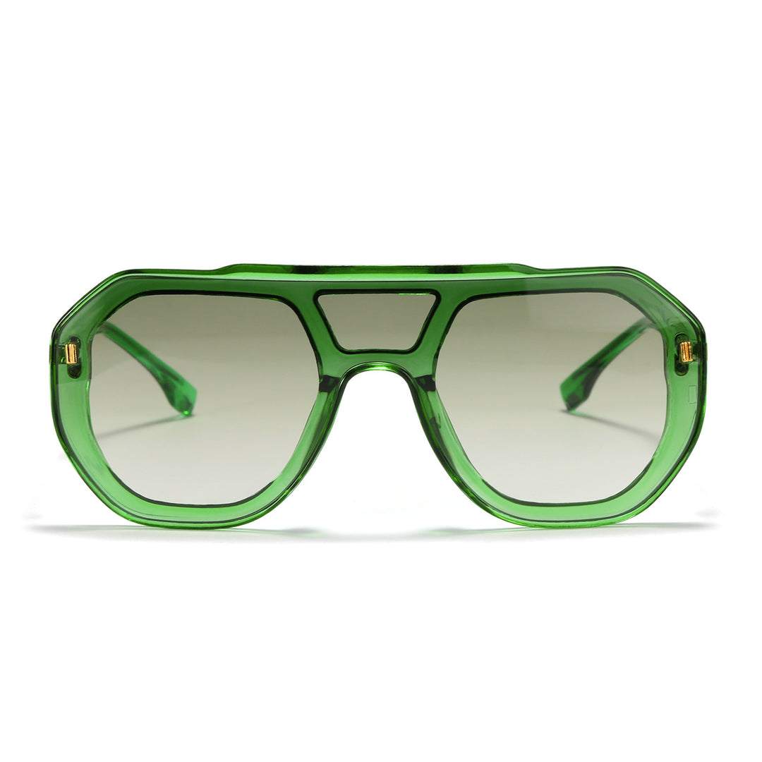 Dame oversized geometrisk solbrille med elegant ramme Skanto