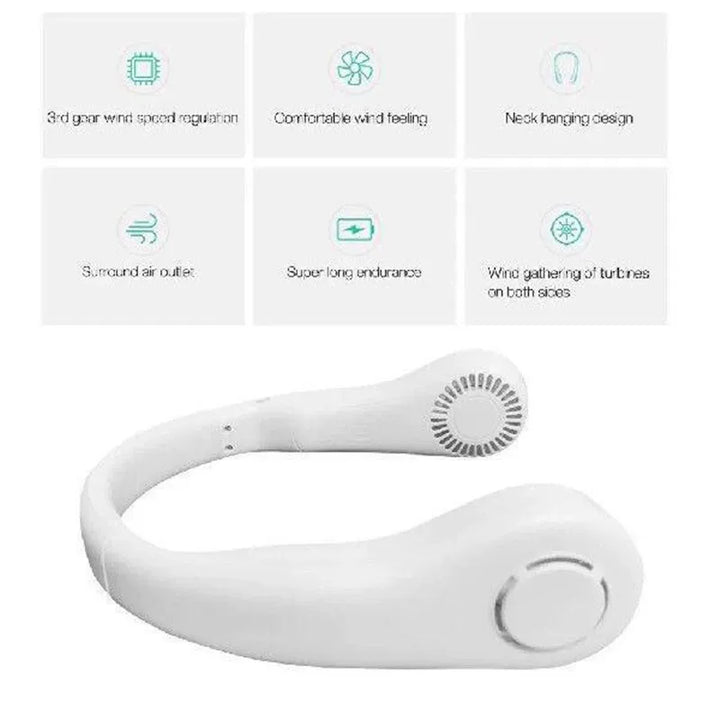 Unisex en størrelse ergonomisk U-formet bærbar nakke kjøleventilator med bladløs luftstrøm Skanto