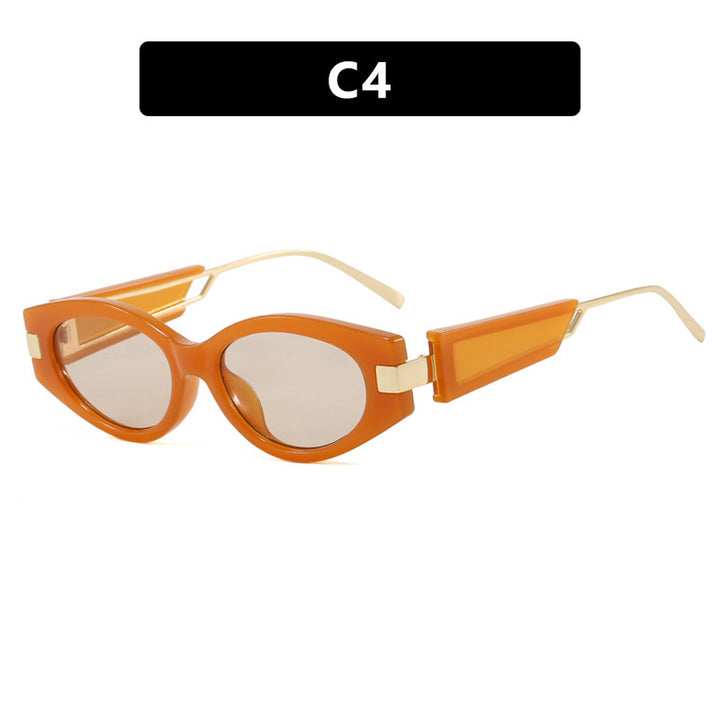 Dame elegant Cat-Eye solbriller med gullige detaljer Skanto
