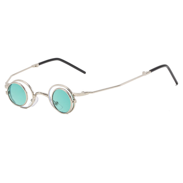 Dame Moderne runde solbriller med elegant metallramme Skanto