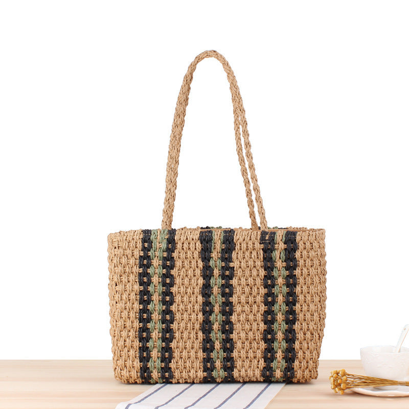 Strandveske i moderne design med dekorative striper Skanto