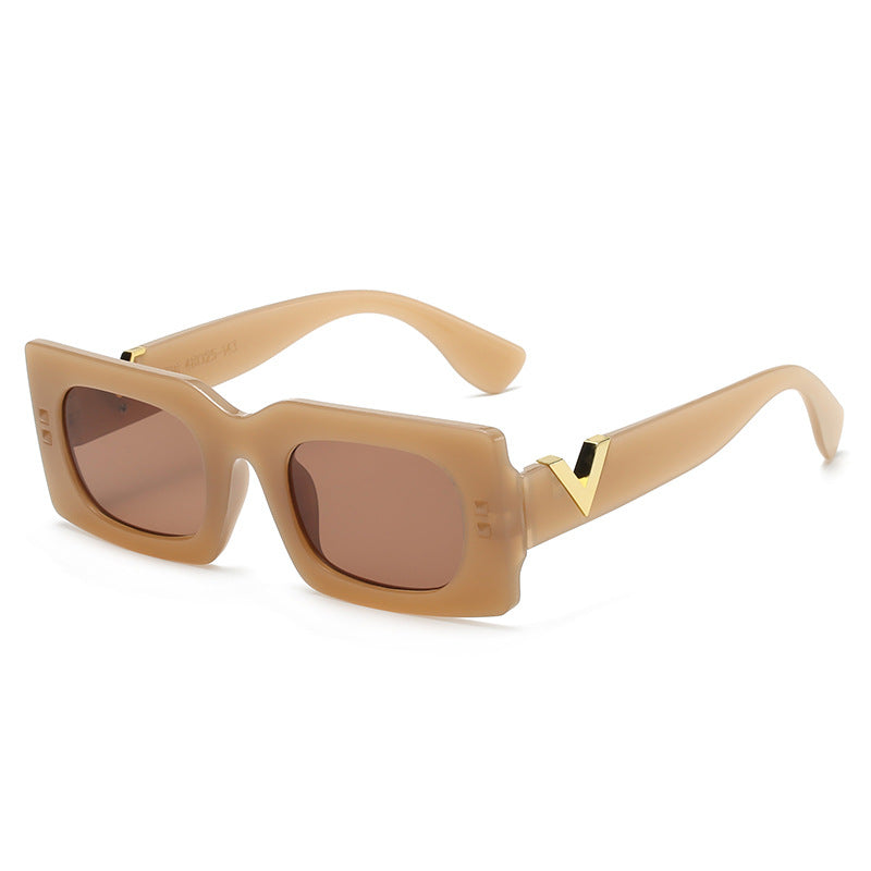 Dame oversized solbrille med dyremønster Skanto