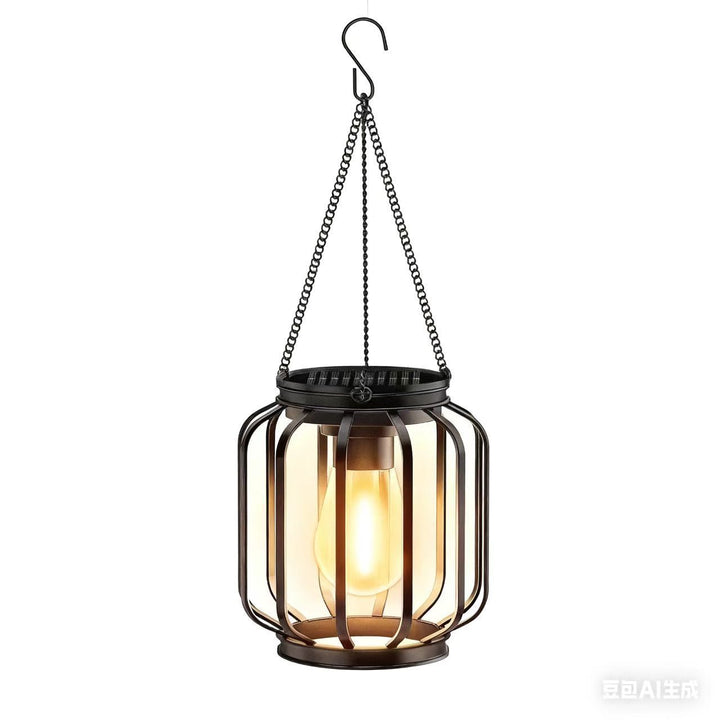 Vintage Hengende Metall Lykt Pendel Med Edison-Stil Pærebur Og Justerbar Kjede Skanto