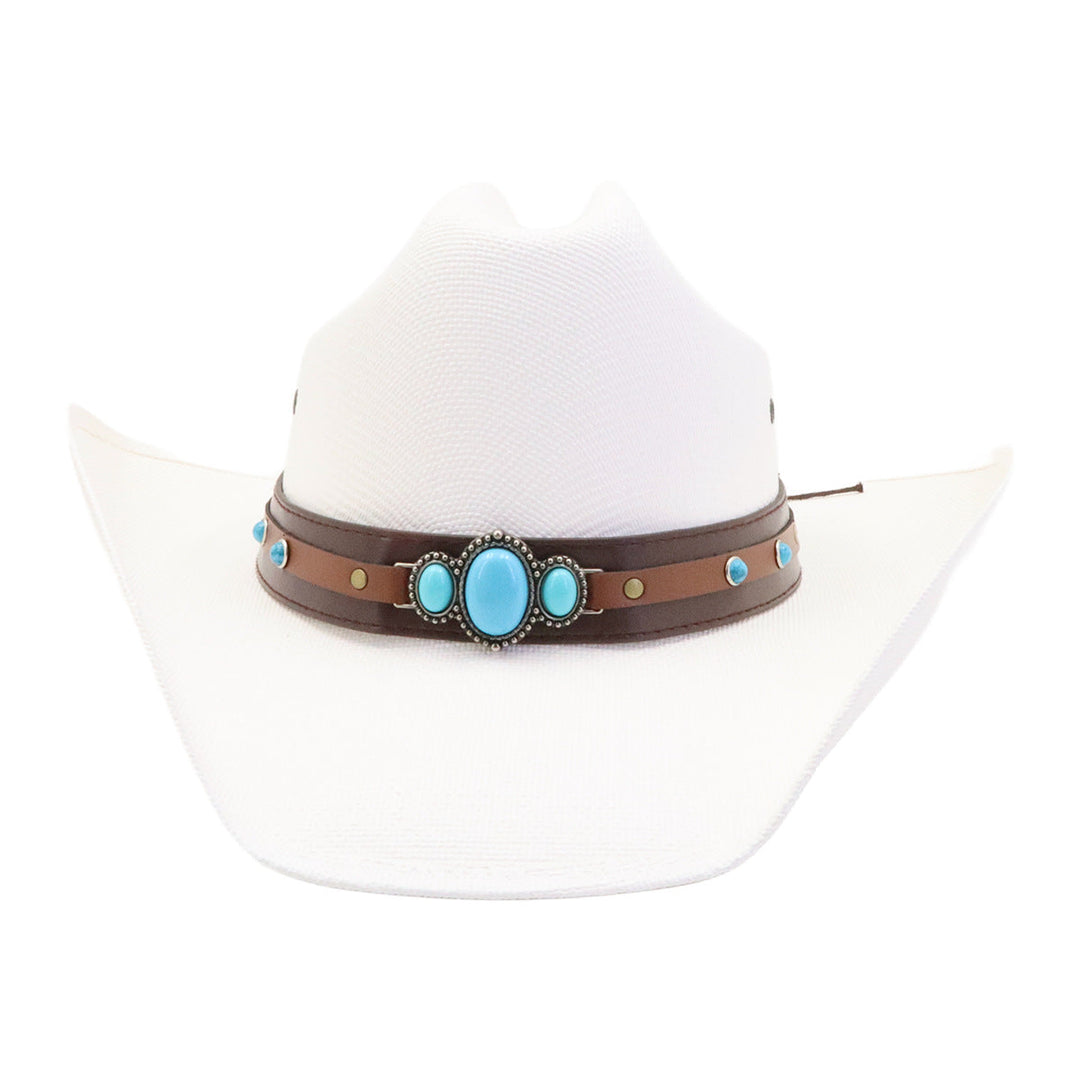 Turquoise Stråhatt Western | Skanto